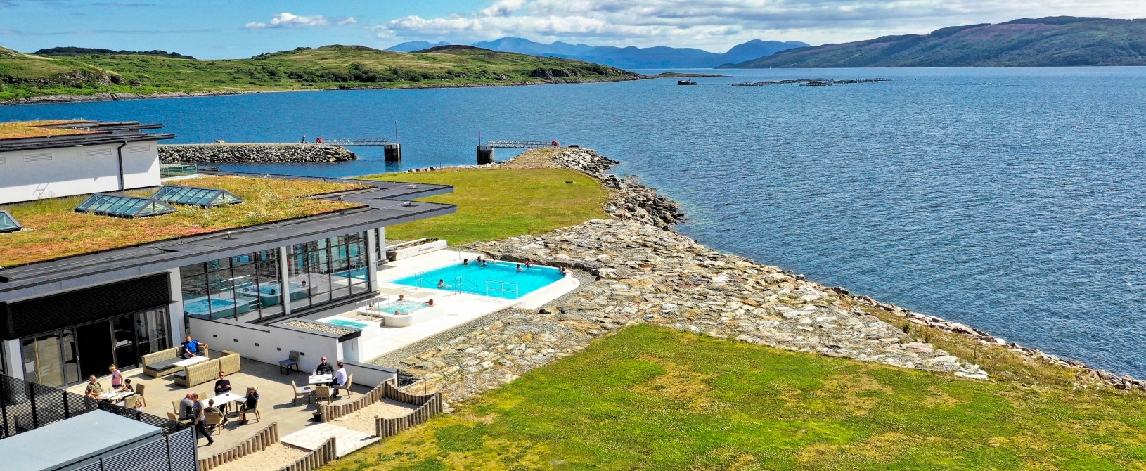 A small bay due west of Glasgow by the name of Portavadie with a superb spa and leisure centre