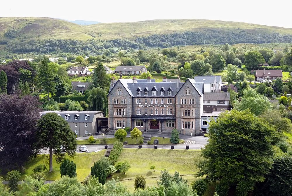 Ariel view of the Highland Hotel