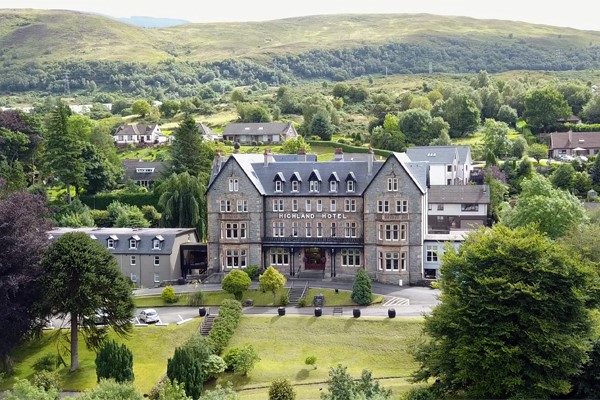 Ariel view of the Highland Hotel in Fort William