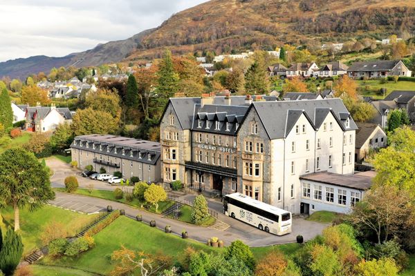 View of the Highland Hotel and the surrounding hills