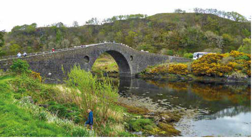 This historic bridge joins the Hebridean
island of Seil with the mainland