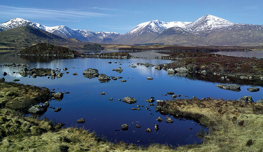 A photo of the landscape on the A82 from Tyndrum to Fort William which passes through Rannoch Moor & Glen Coe